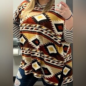 Size XL flowy Tribal Print Women's Top